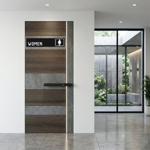 Modern Restroom Signs for Home & Private Office Bumper Sticker