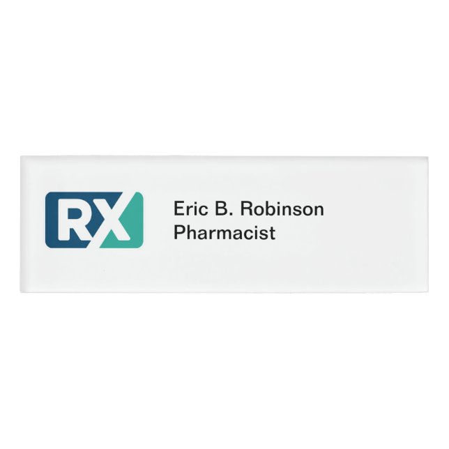Modern Retail Pharmacist Logo Name Tags (Front)