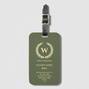 MODERN RETIREMENT GOLF MONOGRAM LUCKY GOLF BAG LUGGAGE TAG