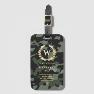 MODERN RETIREMENT GOLF MONOGRAM LUCKY GOLF BAG LUGGAGE TAG