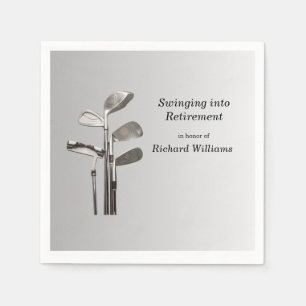 Modern Retirement Golf Sport Golfclubs Napkin