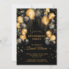 Modern Retirement Party Black Gold
