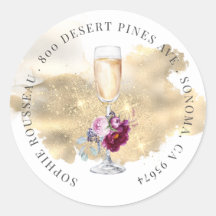 Modern Retirement Party Champagne Glitter Address