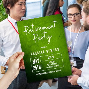 Modern Retirement Party Invitation Green Gradient