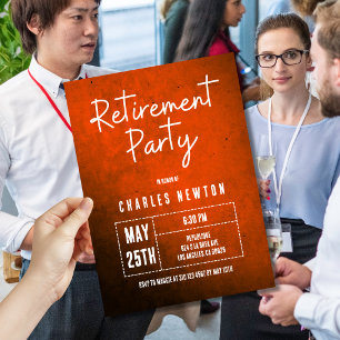 Modern Retirement Party Invite Orange Gradient