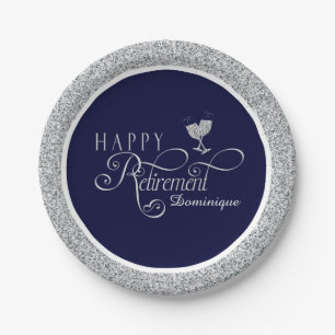 Modern Retirement Party Plates 7 Inch Paper Plate