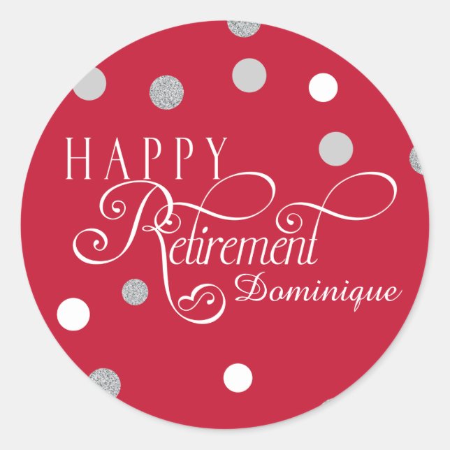 Modern Retirement Party Stickers (Front)