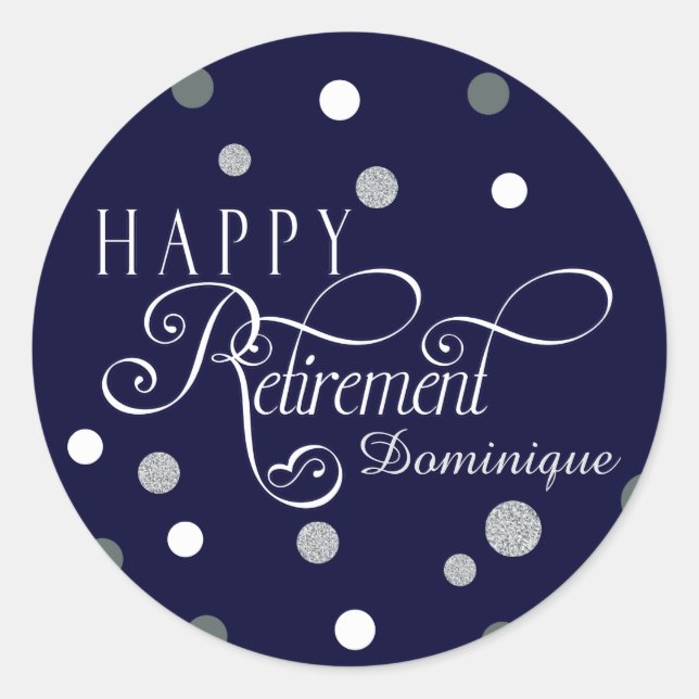 Modern Retirement Party Stickers (Front)