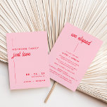 Modern Retro 70's Pink & Red Just Love Wedding Invitation<br><div class="desc">Modern Retro 70's Pink & Red Just Love Wedding Invitation</div>