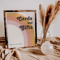 Modern Retro 70's Rainbow | Cards and Gifts Sign