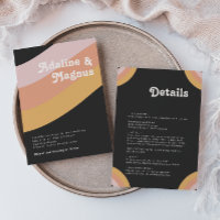 Modern Retro 70's Rainbow Dark All In One Wedding