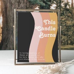 Modern Retro 70's Rainbow Dark This Candle Burns Poster