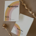 Modern Retro 70's Rainbow | Folded Wedding Program Programme<br><div class="desc">This modern retro 70's rainbow | folded wedding program is perfect for your simple vintage orange, rose gold, and blush pink wedding. Designed with elements of a classic, colourful boho arch and groovy minimalist stripes. The design has a unique abstract tropical beach feel, great for any spring, summer, or fall...</div>