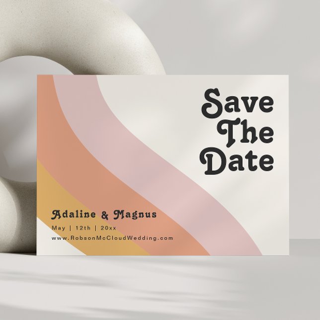 Modern Retro 70's Rainbow Horizontal Save The Date (Creator Uploaded)
