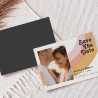 Modern Retro 70's Rainbow Horizontal Save The Date