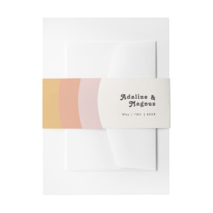 Modern Retro 70's Rainbow Invitation Belly Band