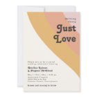 Modern Retro 70's Rainbow Just Love Wedding