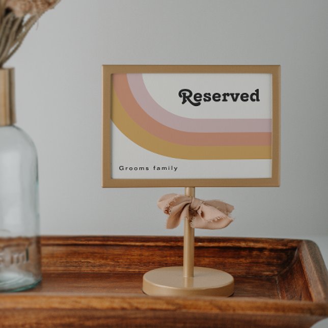 Modern Retro 70's Rainbow Reserved Sign (Creator Uploaded)
