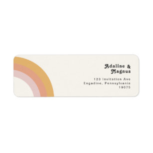 Modern Retro 70's Rainbow   Return Address Label