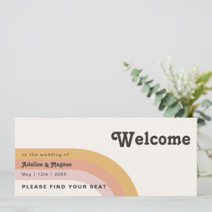 Modern Retro 70's Rainbow Seating Chart Header