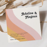 Modern Retro 70's Rainbow Square Wedding Invitation<br><div class="desc">This modern retro 70's rainbow square wedding invitation is perfect for your simple vintage orange, rose gold, and blush pink wedding. Designed with elements of a classic, colourful boho arch and groovy minimalist stripes. The design has a unique abstract tropical beach feel, great for any spring, summer, or fall wedding....</div>