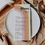 Modern Retro 70's Rainbow | Wedding Dinner Menu<br><div class="desc">This modern retro 70's rainbow | wedding dinner menu is perfect for your simple vintage orange, rose gold, and blush pink wedding reception. Designed with elements of a classic, colourful boho arch and groovy minimalist stripes. The design has a unique abstract tropical beach feel, great for any spring, summer, or...</div>