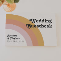 Modern Retro 70's Rainbow Wedding Guestbook