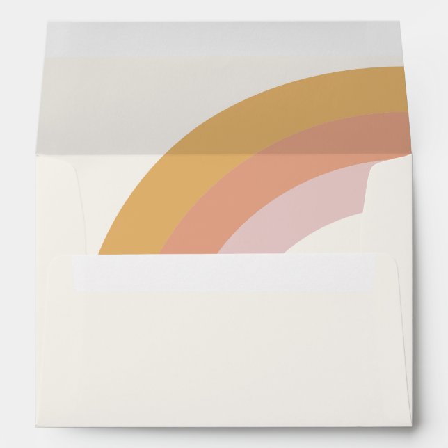 Modern Retro 70's Rainbow | Wedding Invitation Envelope (Back (Bottom))