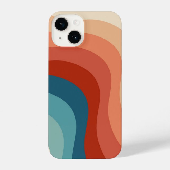 Modern Retro 70s Style Stripes iPhone Case (Back)