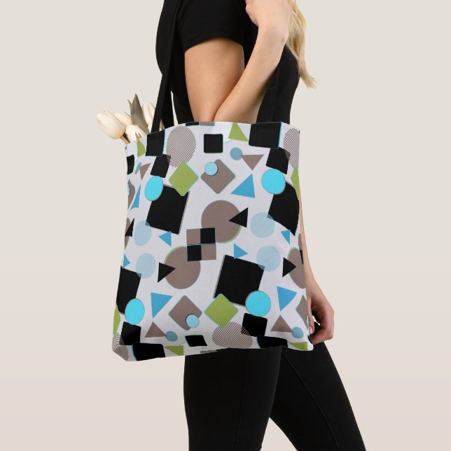 Modern Retro Abstract Design Tote Bag (Close Up)