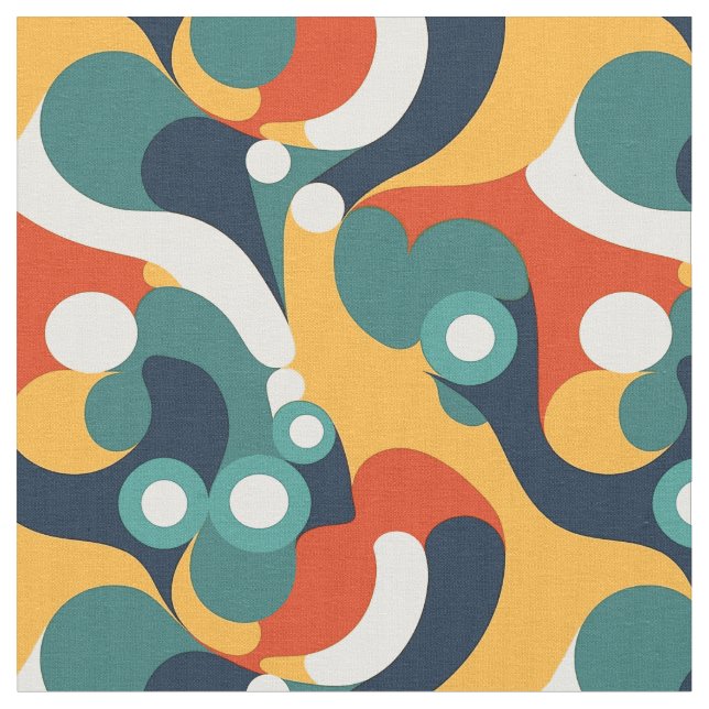 Modern Retro Abstract  Fabric (Close Up)