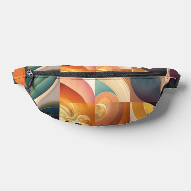 Modern Retro Abstract Squares Collection Bum Bags (Lay Down)