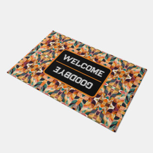Modern Retro Abstract Squares Collection Doormat