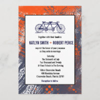 Modern Retro Artistic Tandem Bicycle Wedding