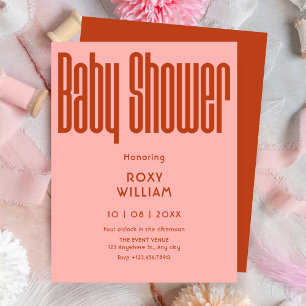 Modern Retro baby shower Invitation