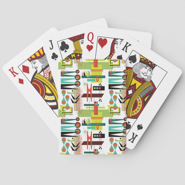 Modern Retro Bicycle Playing Cards (Back)