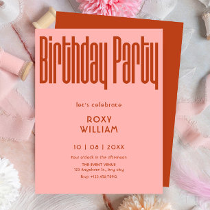 Modern Retro birthday Invitation