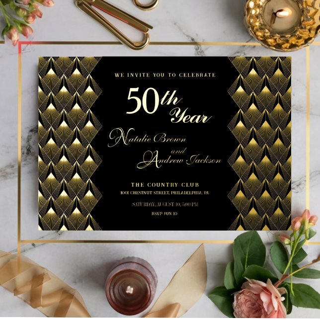 Modern Retro black and gold 50th Anniversary (Creator Uploaded)