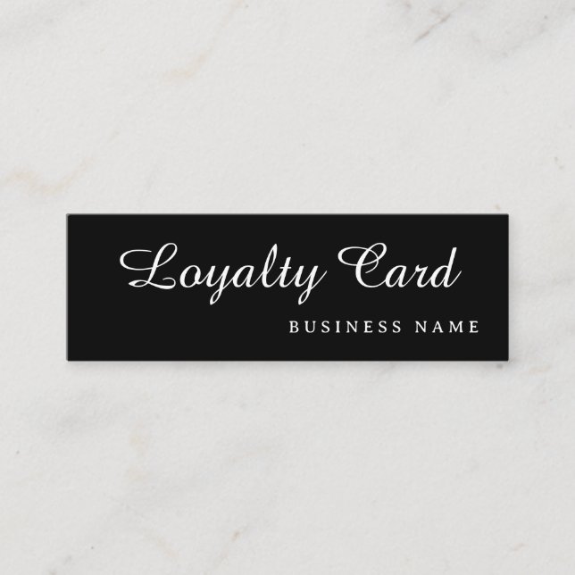 Modern Retro Black Simple Loyalty Card (Front)