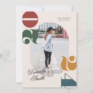 Modern Retro & Bold Class of 2024 Graduation Invitation