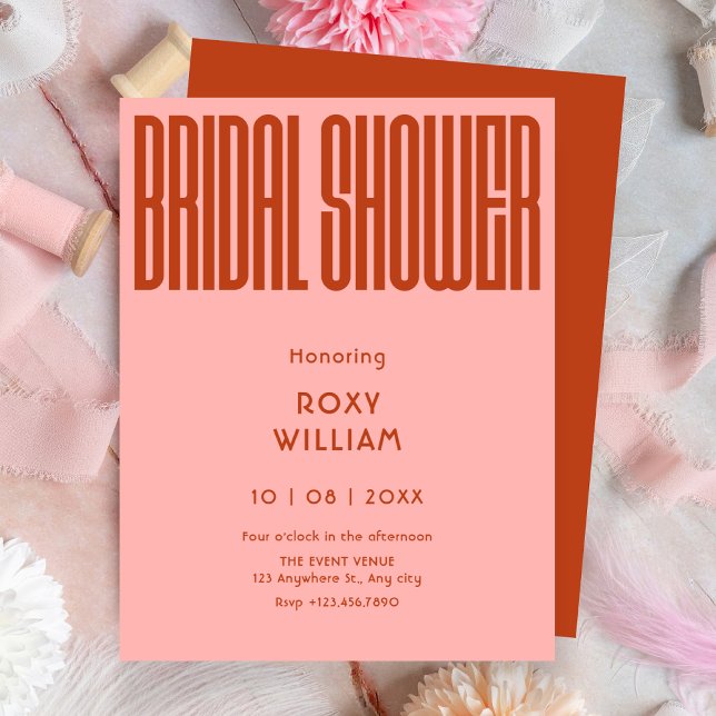Modern Retro bridal shower Invitation (Creator Uploaded)