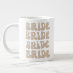 Modern Retro Bride Bachelorette Party Vintage Large Coffee Mug