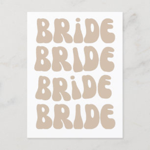 Modern Retro Bride Bachelorette Party Vintage Postcard