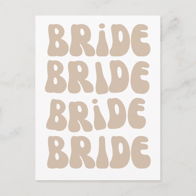 Modern Retro Bride Bachelorette Party Vintage Postcard (Front)