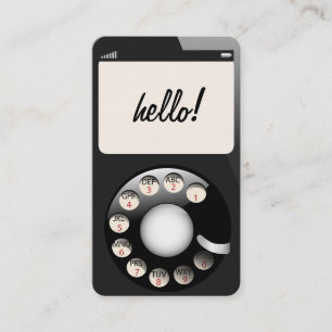 Modern Retro Cell Phone Business Profile Calling Business Card