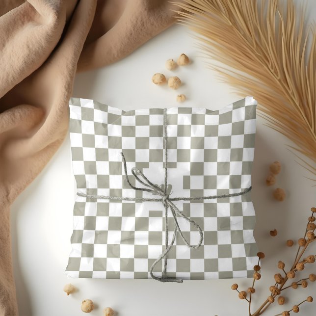 Modern Retro Chequered Pattern Custom Monogram Tissue Paper (Modern Retro Chequered Pattern Custom Monogram Tissue Paper)