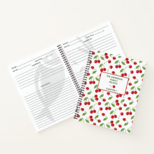 Modern Retro Cherries Pattern Family Recipe Book