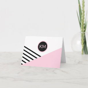 Modern Retro Chic Monogram Logo Note Card
