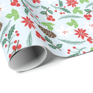 Modern Retro Chic Pattern Holidays Custom Wrapping Paper