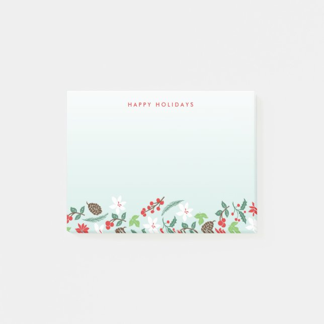 Modern Retro Chic Pattern Holidays Personalised Post-it Notes (Front)